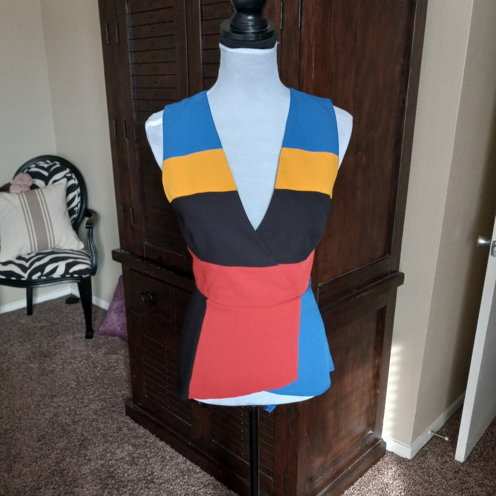 BCBG asymmetrical blouse